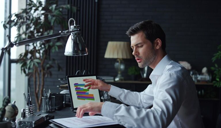 Person using career development resources on a laptop.