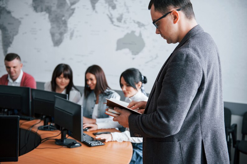 Professionals attending a cybersecurity training session.