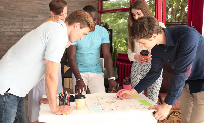 A group of individuals participating in a career development workshop at Future Finds.