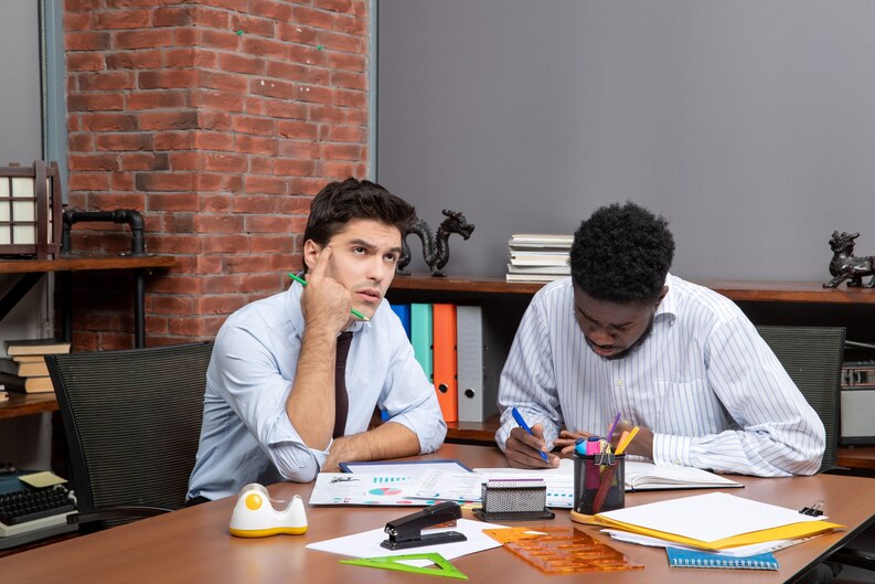 Student discussing workplace challenges with a mentor.