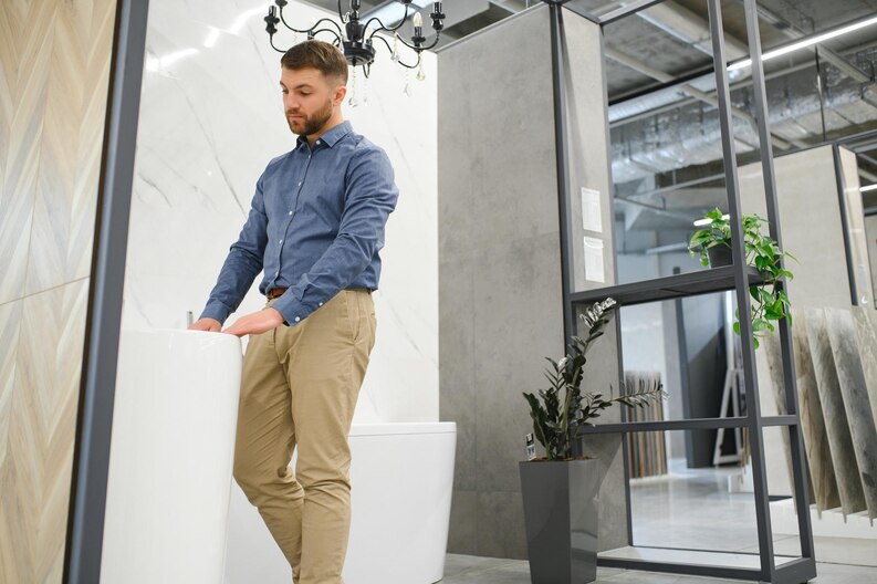 A professional standing confidently in an office after securing a job through Future Finds.