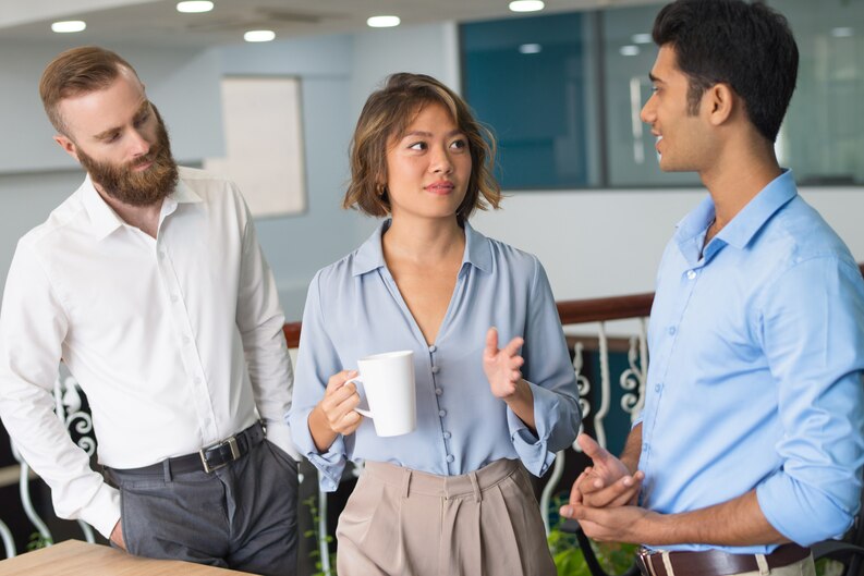 Australian office culture team meeting