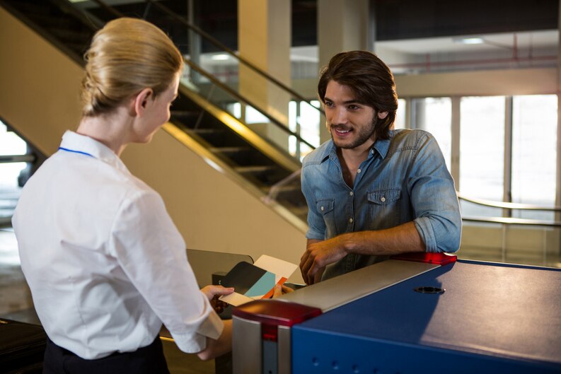 Certificate III student communicating effectively in a workplace.