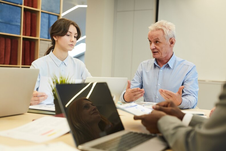 Student gaining mentorship support during internship