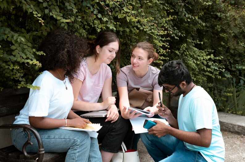Student working with a community outreach program