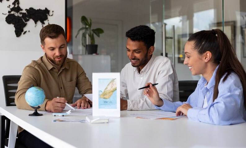 International student reviewing visa and internship documents