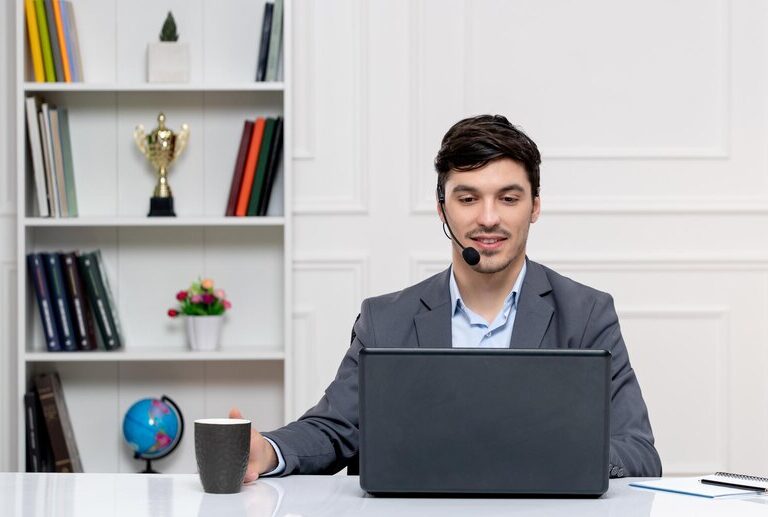 Student demonstrating digital literacy in the workplace