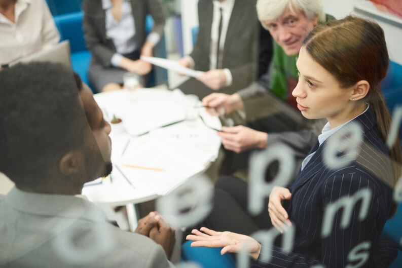 Students connecting with mentors across industries