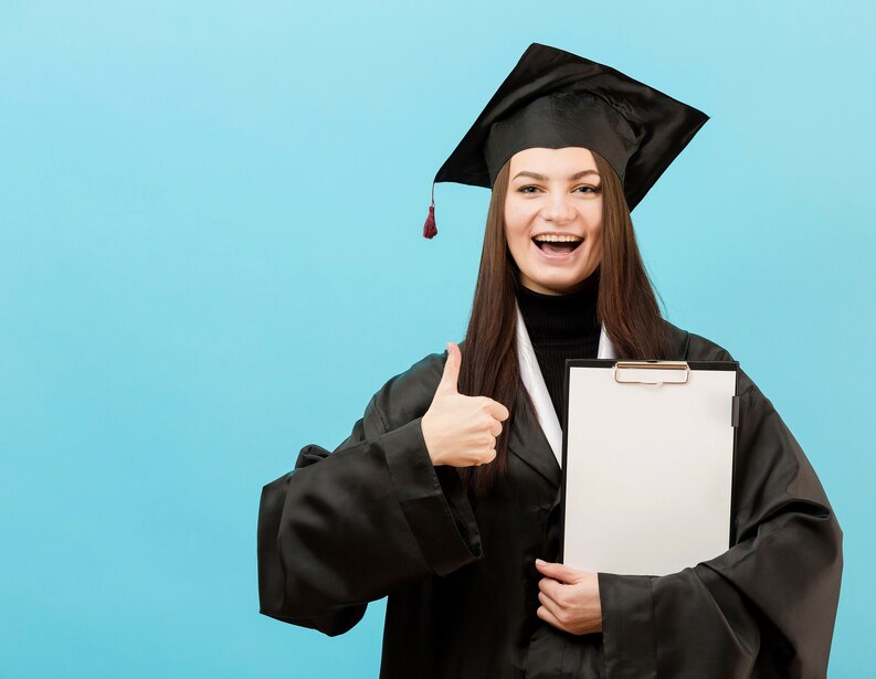 Graduate receiving certificate after completing internship