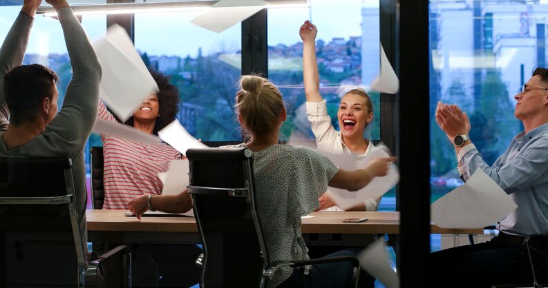 Motivated student presenting ideas during internship