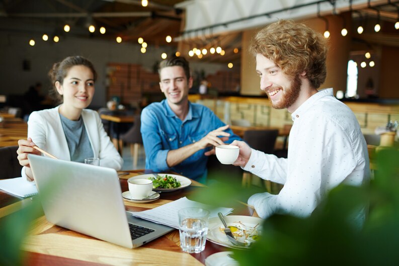 Intern networking with professionals