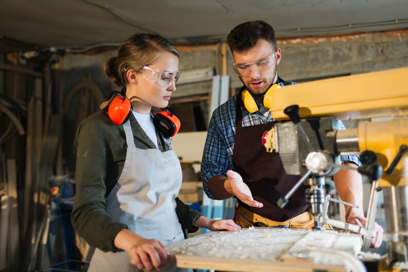 Student gaining hands-on experience during training
