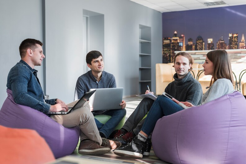 Student learning about corporate culture during internship
