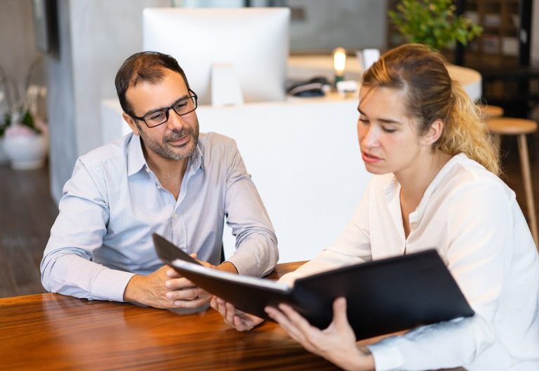 Student in a workplace environment during placement