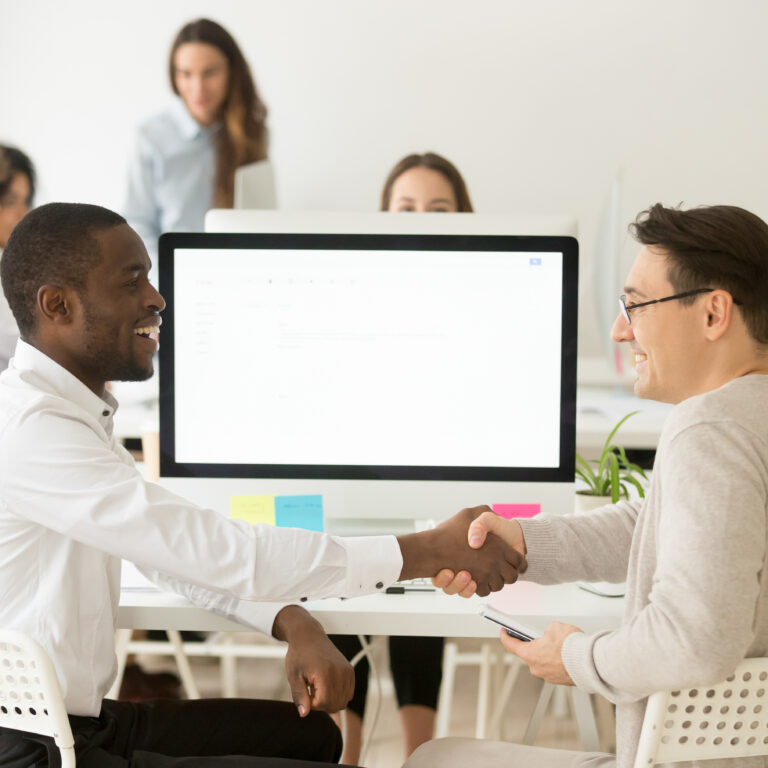 Diverse professionals discussing essential job skills