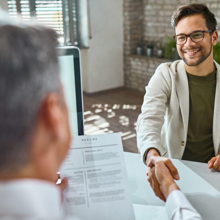 Student securing industry placement after interview