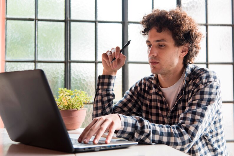 Student solving a workplace challenge