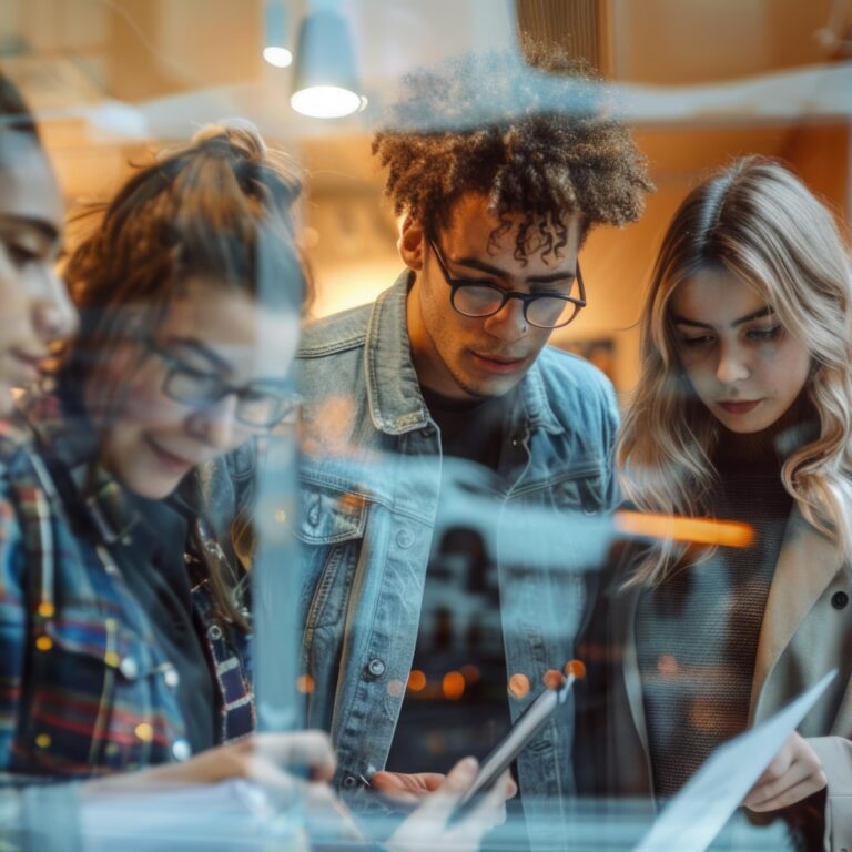 Students and industry professionals collaborating at Future Finds